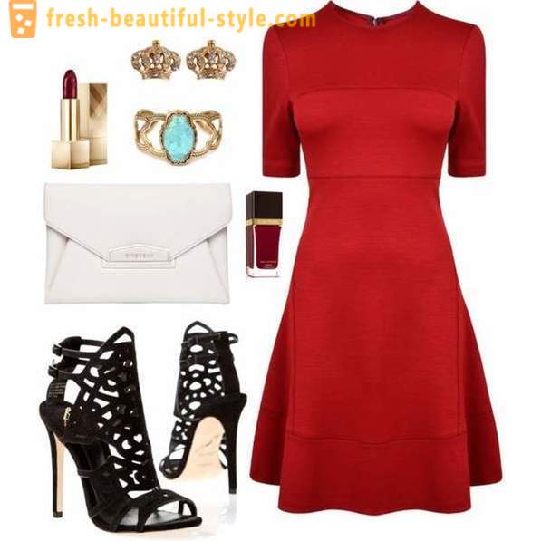 Det beste tilbehøret rød kjole: bilder og tips