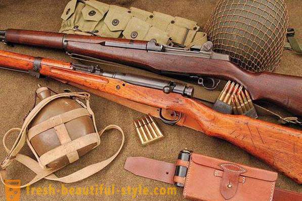 Amerikanske våpen fra andre verdenskrig og moderne. Amerikanske rifler og pistoler