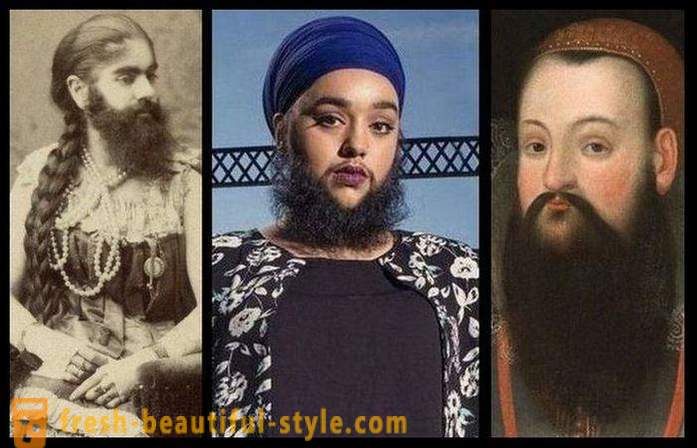 Ti skjeggete kvinner i ulike aldre