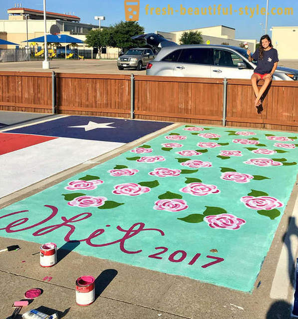Amerikanske studenter fikk lov til å male sin egen parkeringsplass