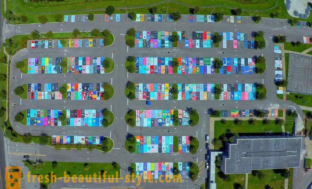 Amerikanske studenter fikk lov til å male sin egen parkeringsplass