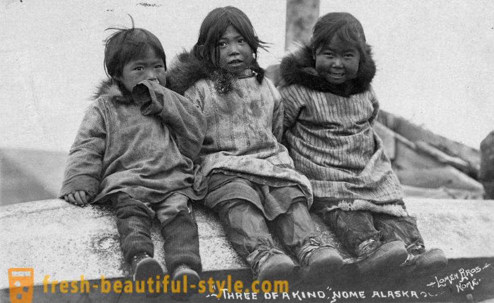 Alaskan eskimoer av uvurderlig historiske fotografier 1903 - 1930 år