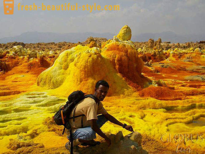 Dallol vulkan i Etiopia
