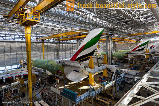 Hvordan bygge A380 og hvordan de ser ut på innsiden