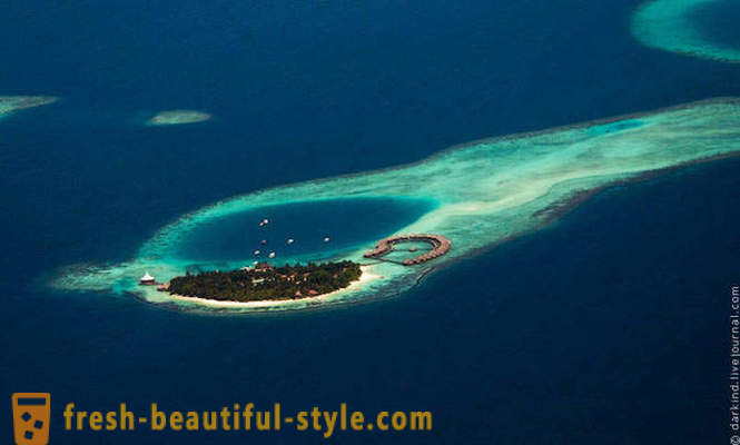 Flying over Maldivene med sjøfly