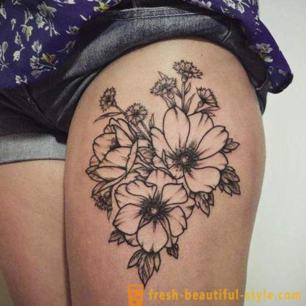 Blomst tatovering - den originale måte å uttrykke